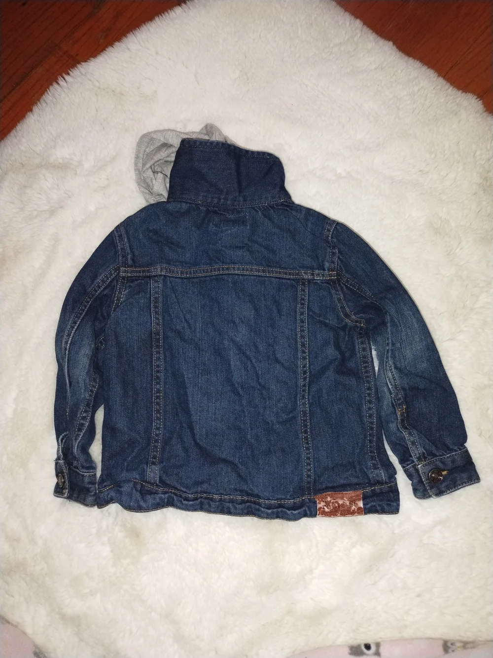 Route 66 Kids Denim Jacket with Gray Hood